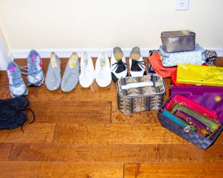 Hand wallets and women's shoes 