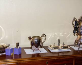 Antique silver dining set