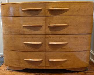 45"wide X 21"deep X 35"tall.  Finish in excellent condition, one or two marks on top that look like they could be easily removed