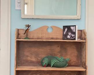 small stripped bookcase mirror