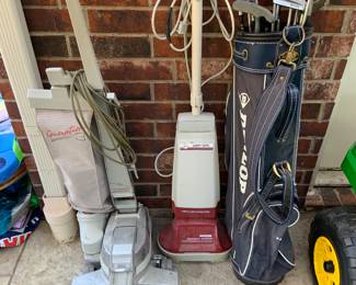 golf clubs, vacs, buffers