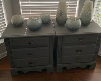 French Provincial (chalk paint gray) matching nightstands