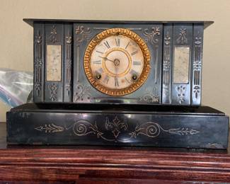 marble mantle clock, early 1800s