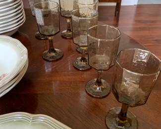 1980s Libby "tawny" stemware, 2 sizes