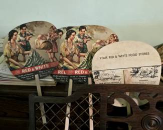 RED & WHITE FOOD STORES ADVERTISING FANS
