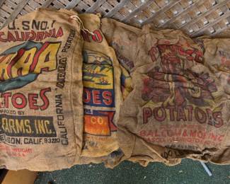 VINTAGE BURLAP POTATO SACKS