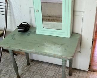 PRIMITIVE BENCH & MEDICINE CABINET