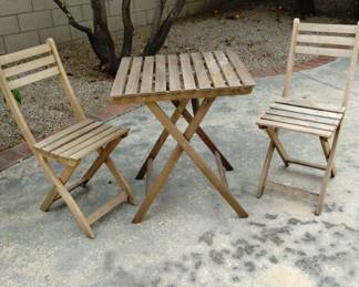 wooden table chairs