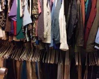 clothes in closet