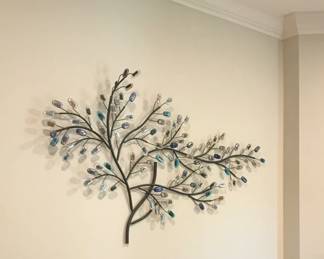 Multicolor Metal Glass Wall Decor