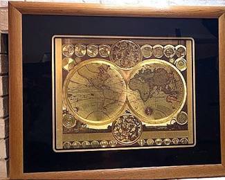 Gold Foil World Map