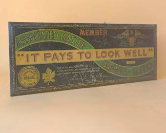 Vintage Metal Barber Union Membership Hanger