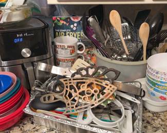 Air Fryer with Utensils and Plastics