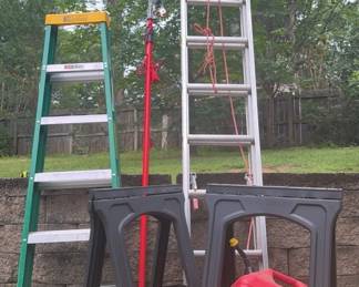 Ladders with Sawhorses