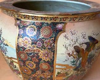 Vintage Asian Fish Bowl Planter