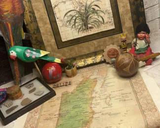Central America Belize Map with Souvenirs