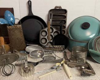 Cast Iron with Vintage Utensils