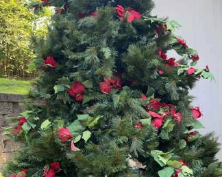Christmas Tree with Poinsettias
