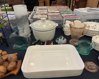 Blenko water pitcher on the left