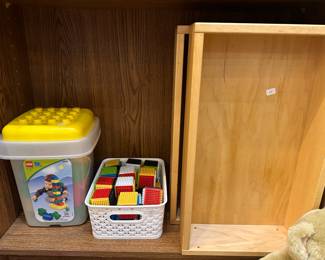 wooden boxes on the right