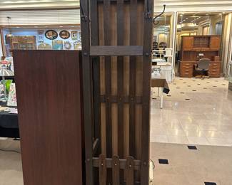 square wooden hall tree - umbrella stand in bottom