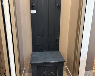 Black wooden hall tree