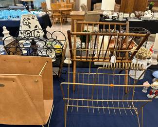 mid century modern magazine rack on the right