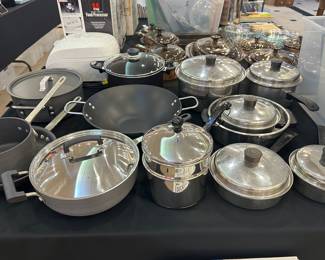 Many pots and pans - several calphalon