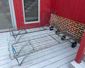 Vintage wrought Iron loungers 