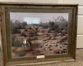 Drop Time & Blues Whitetail Deer Framed Signed Print