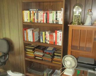 Bookcase, movies and books