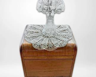 Art Deco Waterfall Nightstand Cut Crystal Lamp