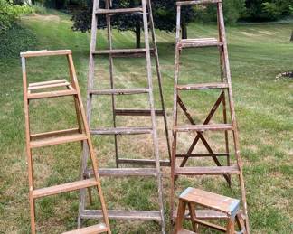 Four Wooden Ladders 1, 4, 5, 7