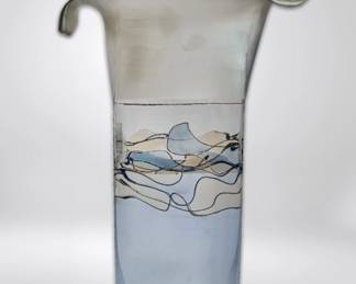 Handmade In Romania Art Glass Vase