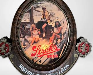 005 Strohs Light Up Beer Bar Sign