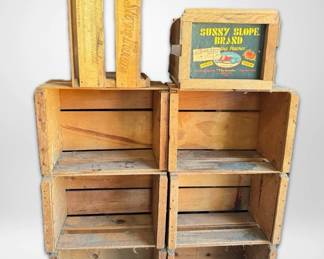 8 Sunny Slope Peaches Wood Crates