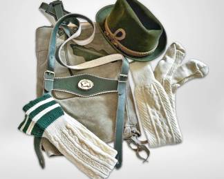 Authentic Bavarian Lederhosen w Tyrolien Hat