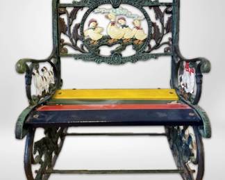 Antique Cast Iron Childrens Rocking Chair