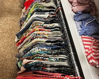 Women's and mens clothing.