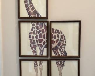 Multi-piece giraffe wall art.