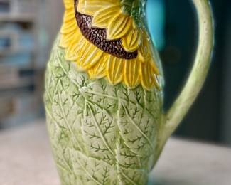 Hand painted sunflower Seymour Mann pitcher.
