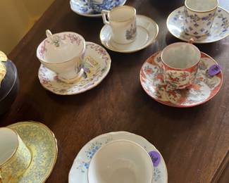 Several cup and saucers