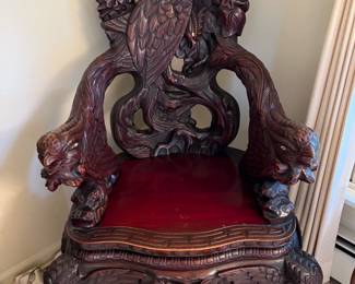 Large Carved Asian Chair