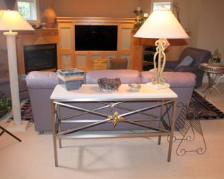 Sofa Table, Geode, Large Black Fluorite Crystal