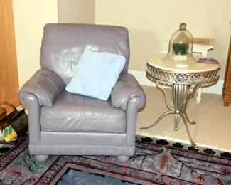 Mauve Classic Leather Club Chair