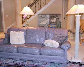 Mauve Classic Leather Sofa 
