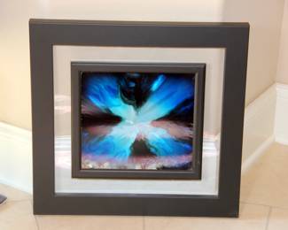 Chris Debreis Mixed Media "Mini Burst in Blue"