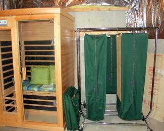 1-2 Person Carbon Flex Infrared Sauna, Cedar Stow Hanging Wardrobes