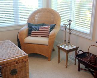 Wicker Chair & Chest