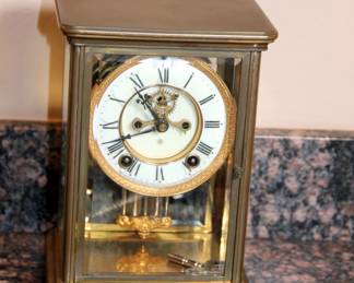 Ansonia Shelf Clock with Mercury Pendulum